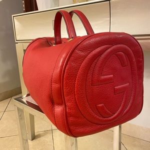 Gucci Red Soho Boston Satchel Bag